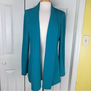 Calvin Klein drape front teal blazer